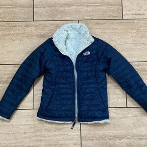 The North Face Kids Puffer Jacket - Navy and Light Blue